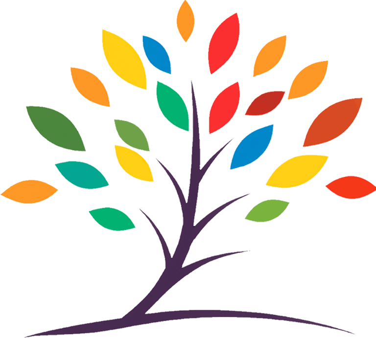 SpecialNeeds.com logo: A tree with multicolored leaves symbolizing unity in diversity.